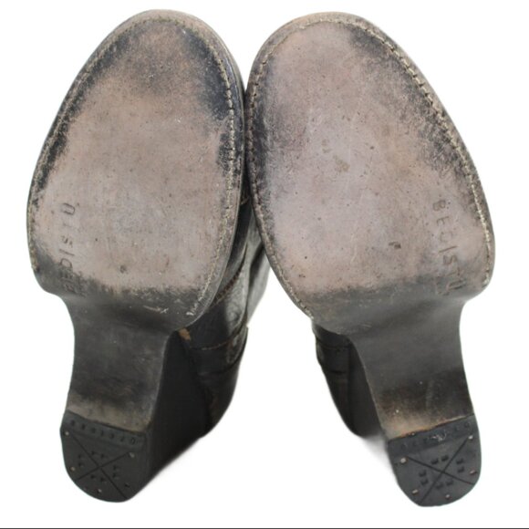 Bed Stu Gentry Black Lux Western Boho Wedge Bootie, Size 9 - Picture 8 of 9